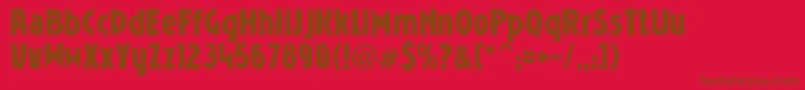 Niobrg Font – Brown Fonts on Red Background