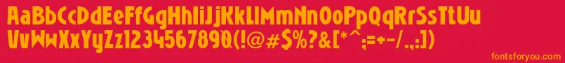 Niobrg Font – Orange Fonts on Red Background