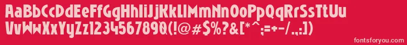 Czcionka Niobrg – różowe czcionki na czerwonym tle