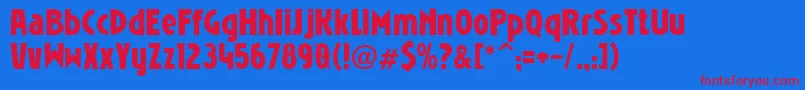 Weitere Informationen zur Niobrg-Schriftart Niobrg-Schriftart – Rote Schriften auf blauem Hintergrund
