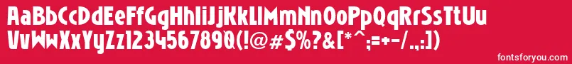 フォントNiobrg – 赤い背景に白い文字