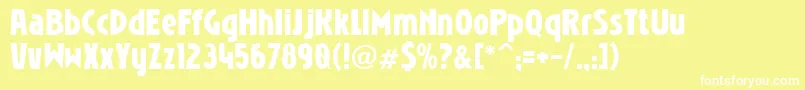 Niobrg Font – White Fonts on Yellow Background