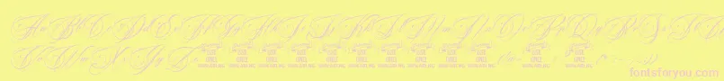 BeakedtyrantPersonaluseonly-fontti – vaaleanpunaiset fontit keltaisella taustalla