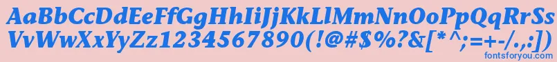 MesouranCasualBlackSsiBoldItalic Font – Blue Fonts on Pink Background