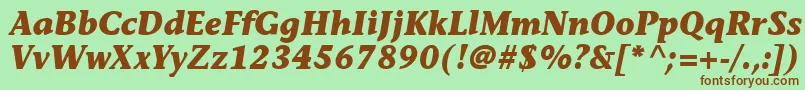 MesouranCasualBlackSsiBoldItalic Font – Brown Fonts on Green Background