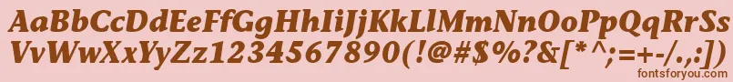 MesouranCasualBlackSsiBoldItalic Font – Brown Fonts on Pink Background