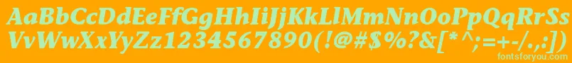 MesouranCasualBlackSsiBoldItalic Font – Green Fonts on Orange Background