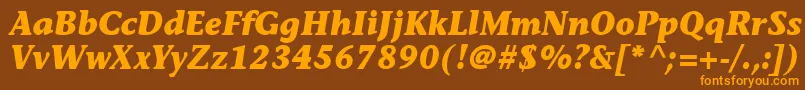 MesouranCasualBlackSsiBoldItalic Font – Orange Fonts on Brown Background