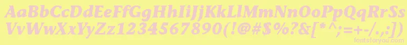 MesouranCasualBlackSsiBoldItalic Font – Pink Fonts on Yellow Background