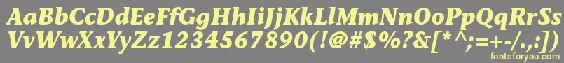 MesouranCasualBlackSsiBoldItalic Font – Yellow Fonts on Gray Background