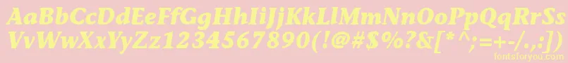 MesouranCasualBlackSsiBoldItalic Font – Yellow Fonts on Pink Background