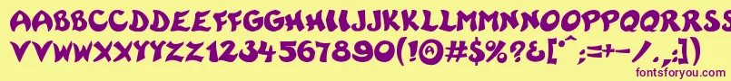 Rayman Font – Purple Fonts on Yellow Background