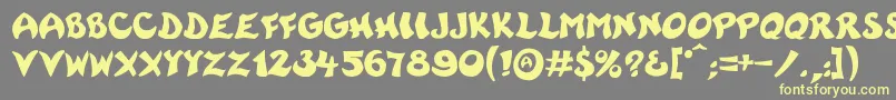 Rayman Font – Yellow Fonts on Gray Background