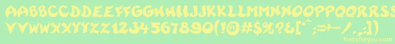 Rayman Font – Yellow Fonts on Green Background