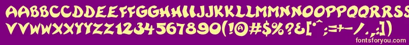 Rayman Font – Yellow Fonts on Purple Background