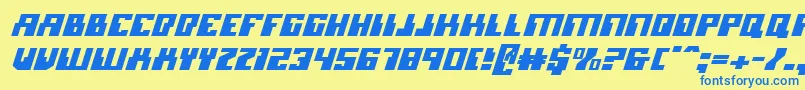 MicronianItalic Font – Blue Fonts on Yellow Background