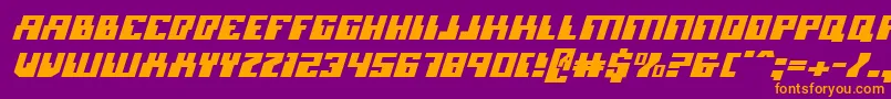 MicronianItalic Font – Orange Fonts on Purple Background