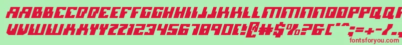 Fonte MicronianItalic – fontes vermelhas em um fundo verde