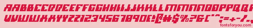 フォントMicronianItalic – ピンクの背景に赤い文字
