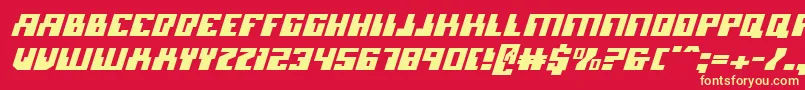 MicronianItalic Font – Yellow Fonts on Red Background