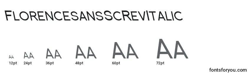 Размеры шрифта FlorencesansScRevItalic