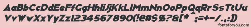 フォントRavenwoodItalic – ピンクの背景に黒い文字