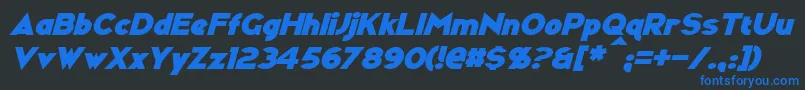 RavenwoodItalic Font – Blue Fonts on Black Background