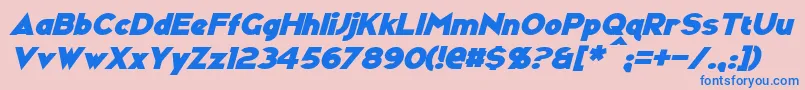 RavenwoodItalic Font – Blue Fonts on Pink Background