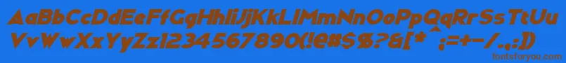 RavenwoodItalic Font – Brown Fonts on Blue Background