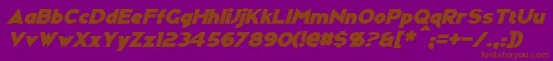 RavenwoodItalic Font – Brown Fonts on Purple Background