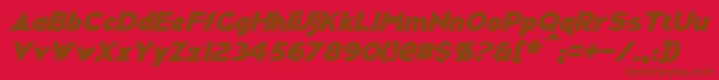 Czcionka RavenwoodItalic – brązowe czcionki na czerwonym tle