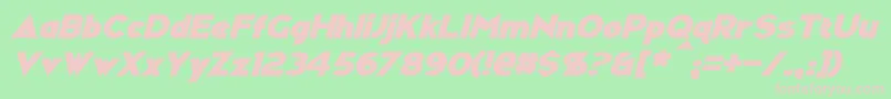 フォントRavenwoodItalic – 緑の背景にピンクのフォント