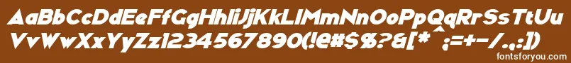 RavenwoodItalic-fontti – valkoiset fontit ruskealla taustalla