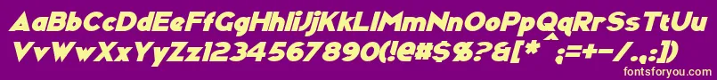RavenwoodItalic Font – Yellow Fonts on Purple Background