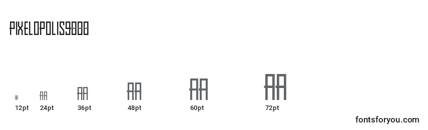 Größen der Schriftart Pixelopolis9000 (33496)