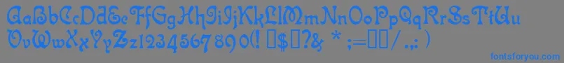 フォントIslaBella – 灰色の背景に青い文字