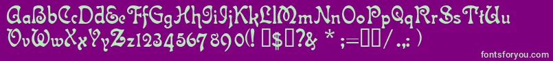 IslaBella Font – Green Fonts on Purple Background