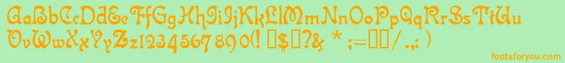 IslaBella Font – Orange Fonts on Green Background