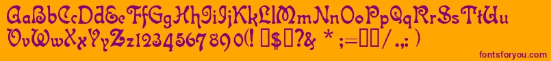Шрифт IslaBella – фиолетовые шрифты на оранжевом фоне