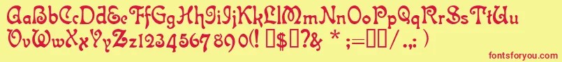 IslaBella Font – Red Fonts on Yellow Background