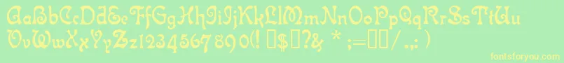 IslaBella Font – Yellow Fonts on Green Background