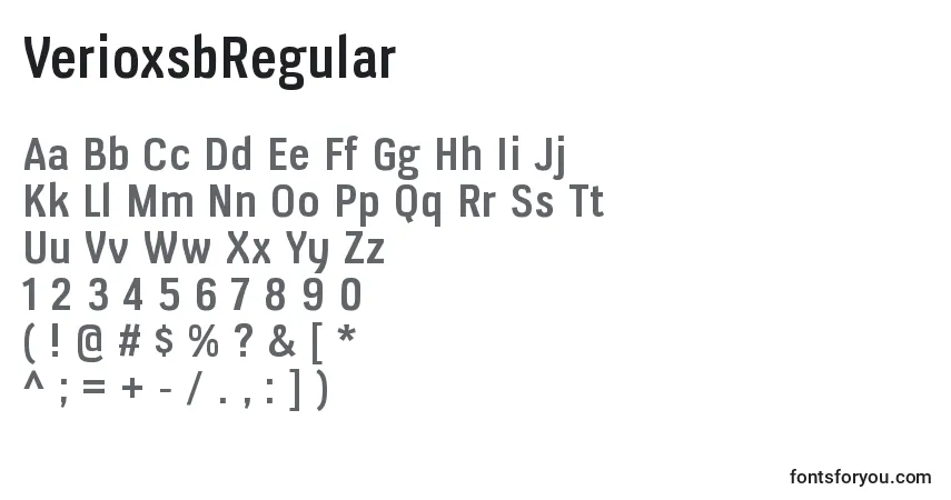 Fuente VerioxsbRegular - alfabeto, números, caracteres especiales