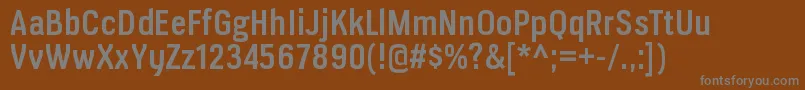 VerioxsbRegular-Schriftart – Graue Schriften auf braunem Hintergrund