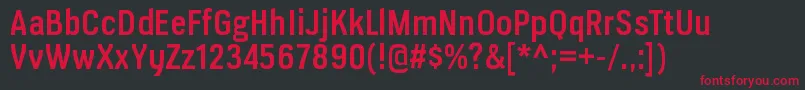 フォントVerioxsbRegular – 黒い背景に赤い文字