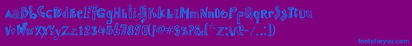 JambalayaItcTt Font – Blue Fonts on Purple Background