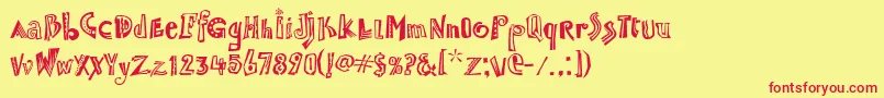 JambalayaItcTt Font – Red Fonts on Yellow Background