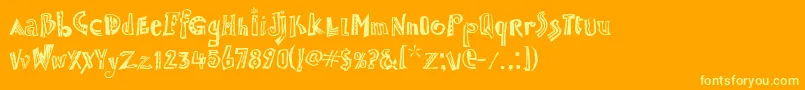 JambalayaItcTt Font – Yellow Fonts on Orange Background