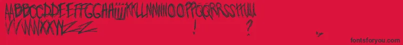 JoWroteALovesong Font – Black Fonts on Red Background