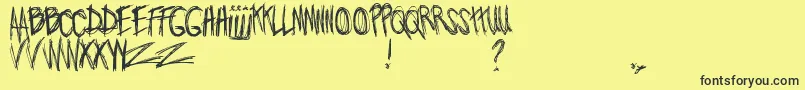 Czcionka JoWroteALovesong – czarne czcionki na żółtym tle