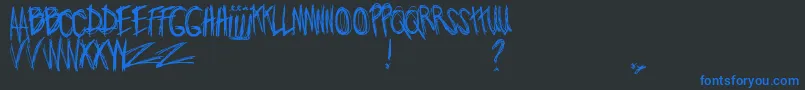 JoWroteALovesong Font – Blue Fonts on Black Background